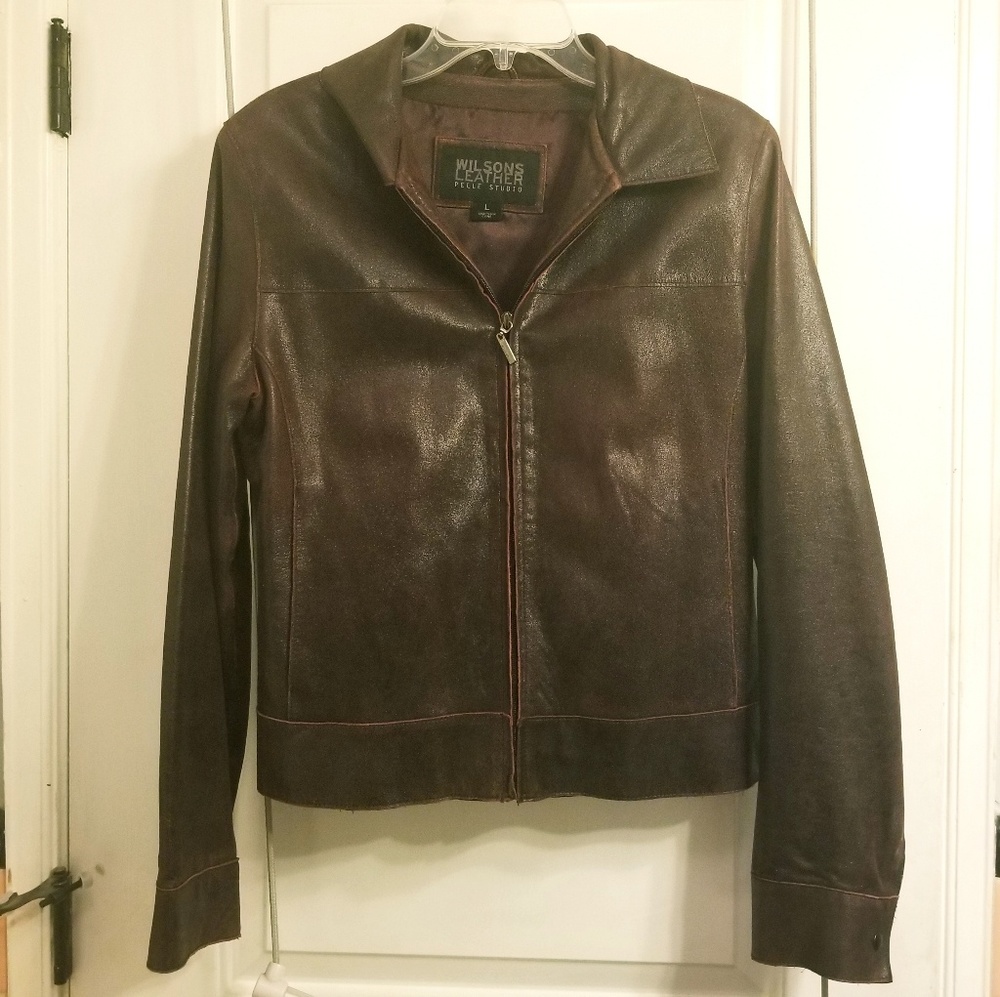 Eggplant metalic sheen leather jacket